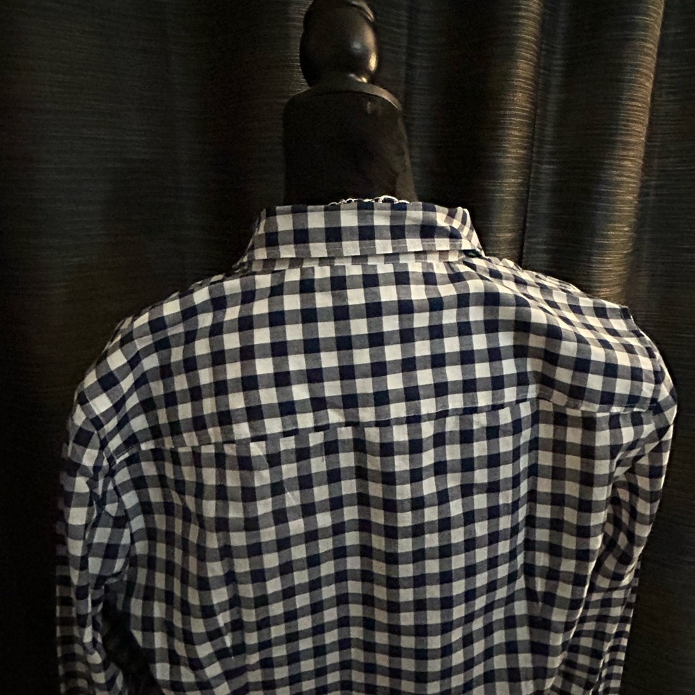 J. Crew Navy and White Gingham Button-Front Shirt - Picture 4 of 12
